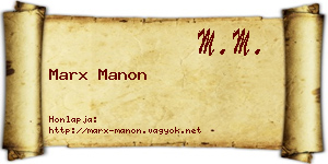 Marx Manon névjegykártya